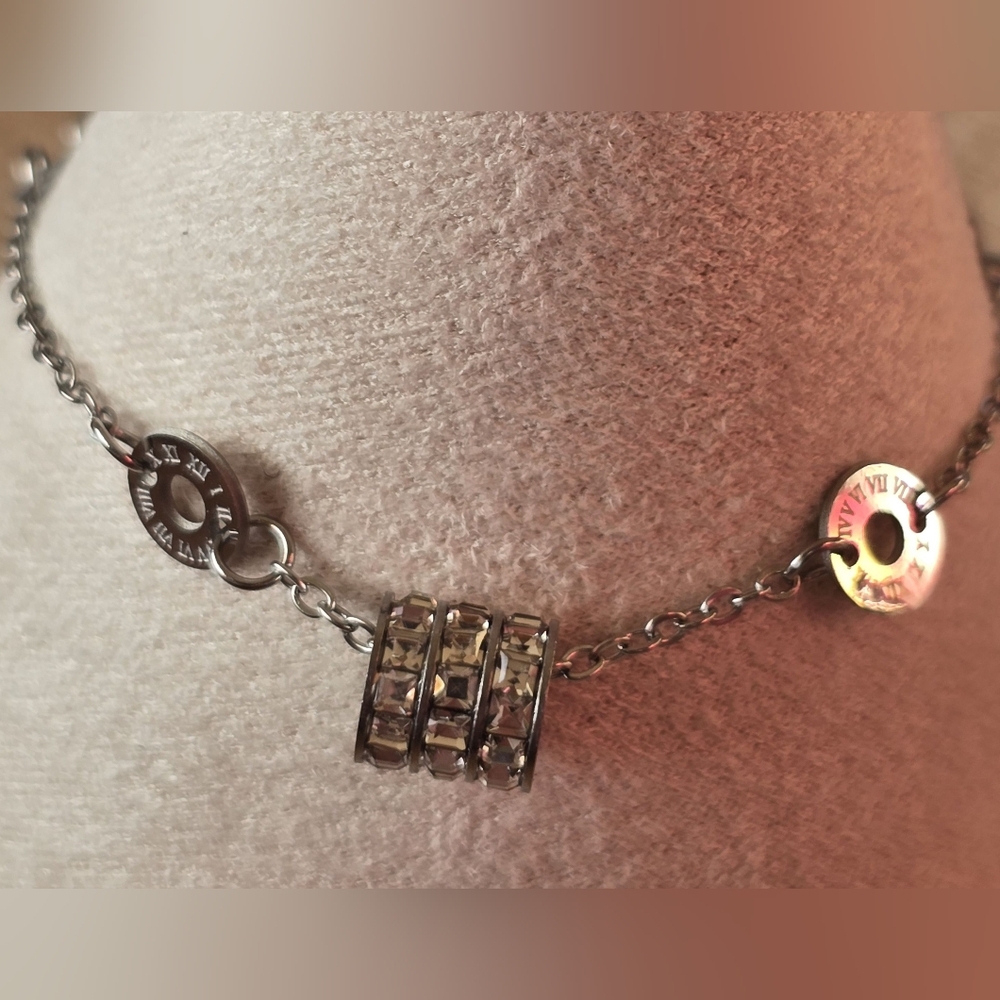 Elegant Silver Bracelet with Roman Numerals